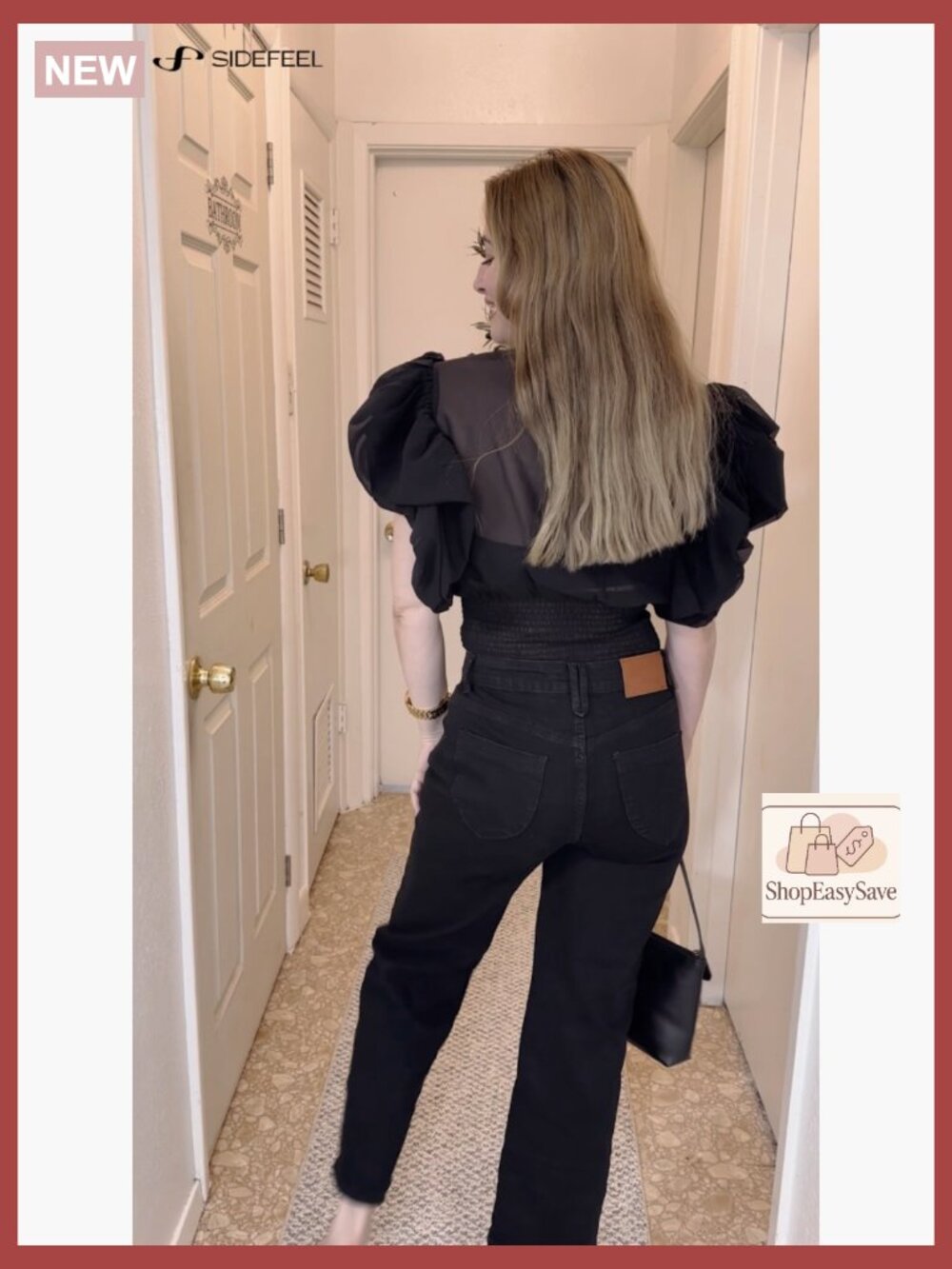 High Waisted Straight Leg Jeans Stretchy Ankle Denim Pants with Pockets - Picture 7 of 7